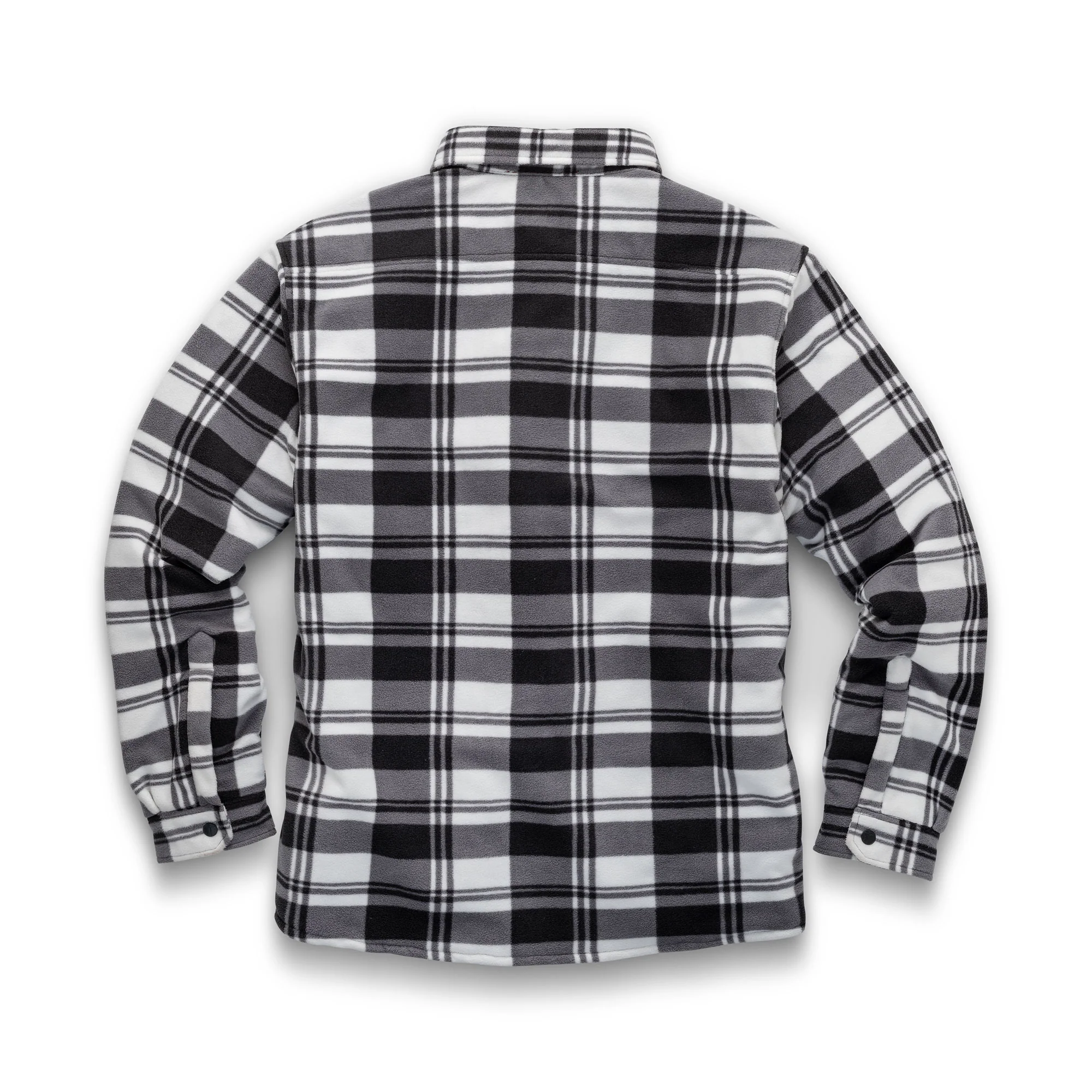 Worker Padded Check Shirt Black/White - Image 2